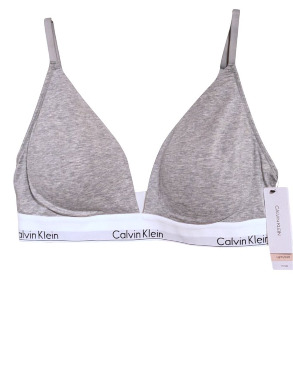 🤍NWT Calvin Klein Modern Cotton Triangle Bralette Size XL Gray/White🤍